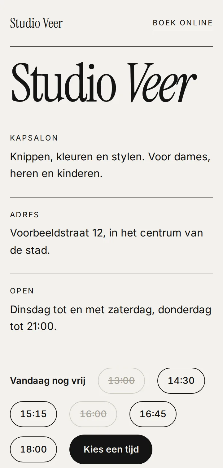 Schermafbeelding van Kapsalon op een telefoon