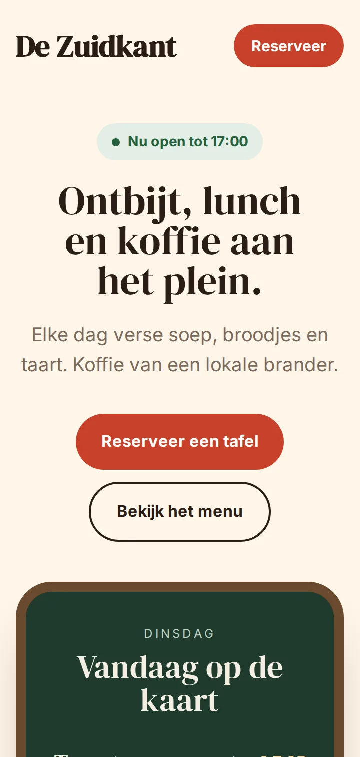 Schermafbeelding van Lunchroom op een telefoon