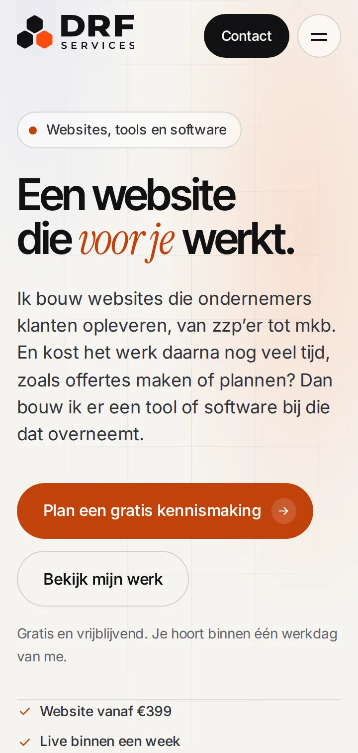 Schermafbeelding van Deze website op een telefoon